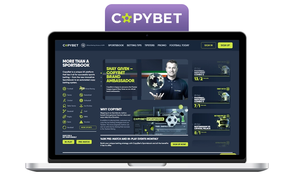 Interface of CopyBet bookmaker office