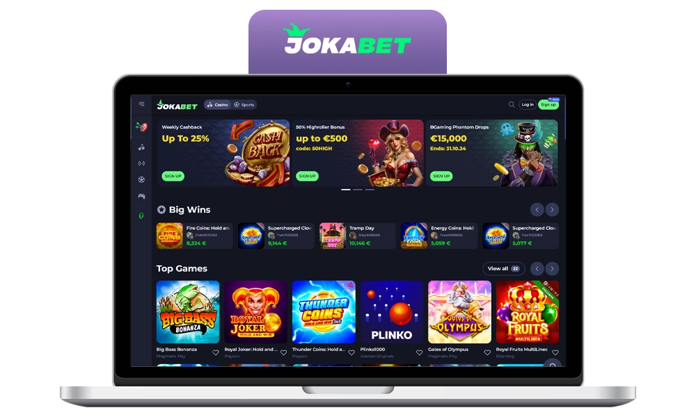 Interface of Jokabet bookmaker office