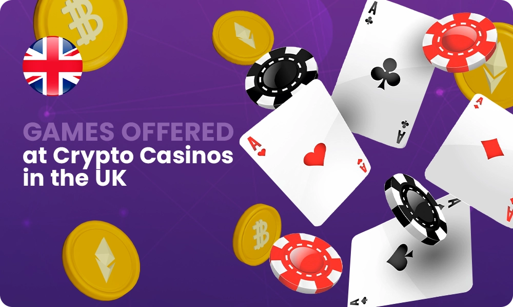 What games, are offered at cryptocasinos in the UK?