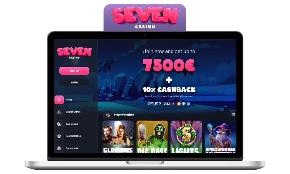 Interface of seven casino bookmaker office